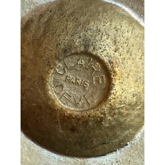 Vintage CLAIRE DEVE Gold Metal Double Chain Etruscan Statement Runway Necklace - Picture 15 of 16